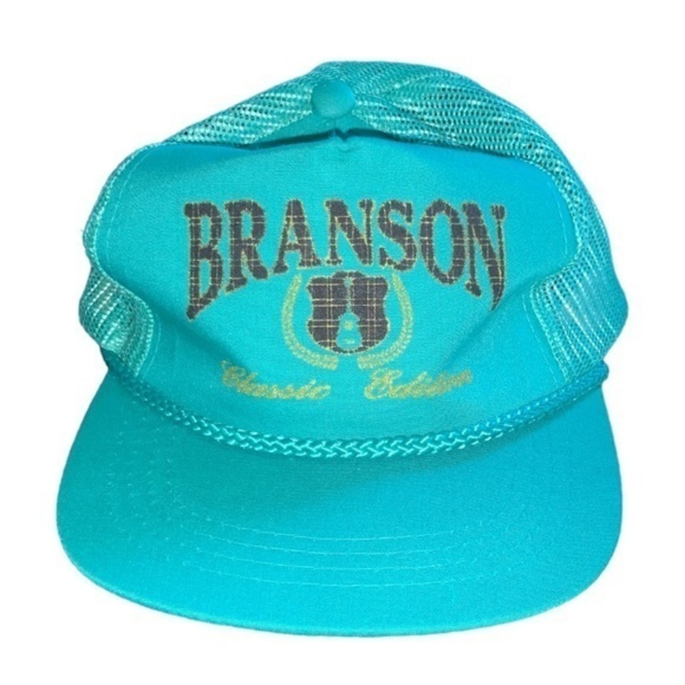 Vintage Branson Missouri Teal Green/Blue Trucker Hat One Size Fits All Retro
